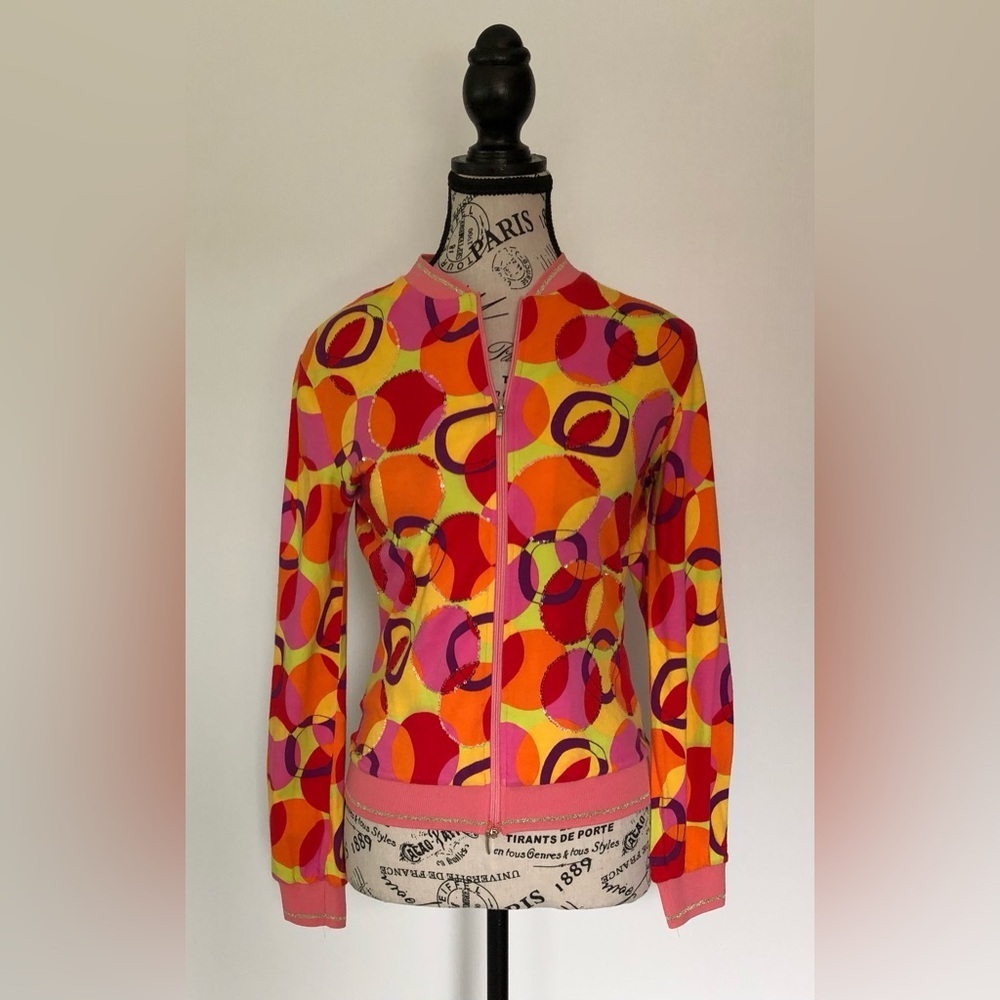 Moiselle Women's Colourful Unique Jacket Pink Orange Red Purple Yellow Sz Medium